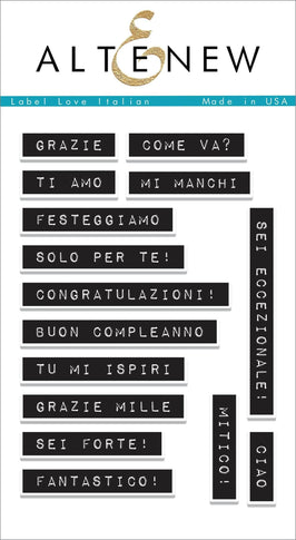 Photocentric Clear Stamps Label Love Italian Stamp Set