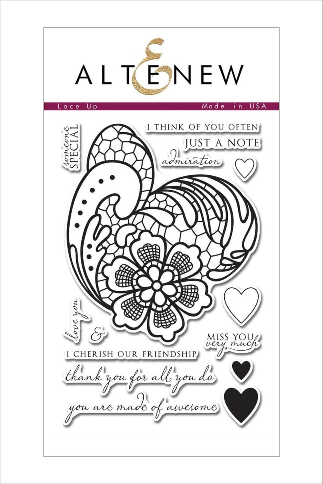 Altenew Clear Stamps Z - Lace Up Stamp Set