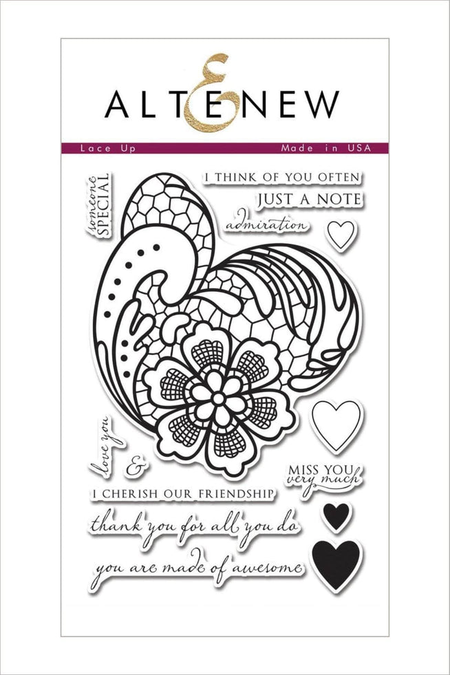 Altenew Clear Stamps Z - Lace Up Stamp Set