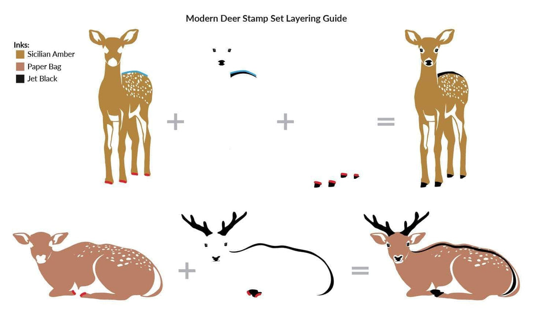 Photocentric Clear Stamps Modern Deer Stamp Set