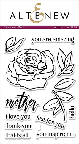 Photocentric Clear Stamps Penned Rose Stamp Set