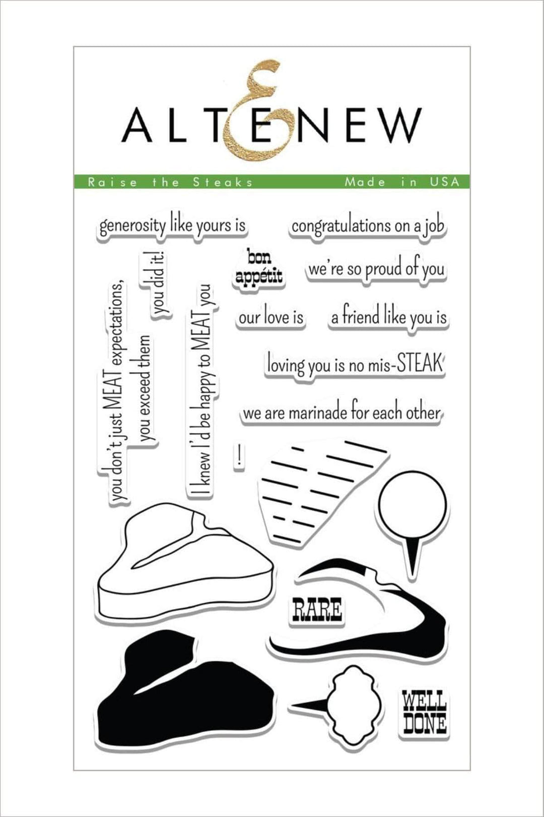 Altenew Clear Stamps Raise the Steaks Stamp Set