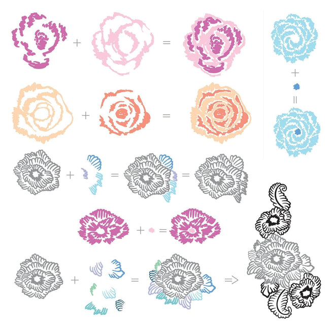 Photocentric Clear Stamps Z - Scribbled Flowers Stamp Set
