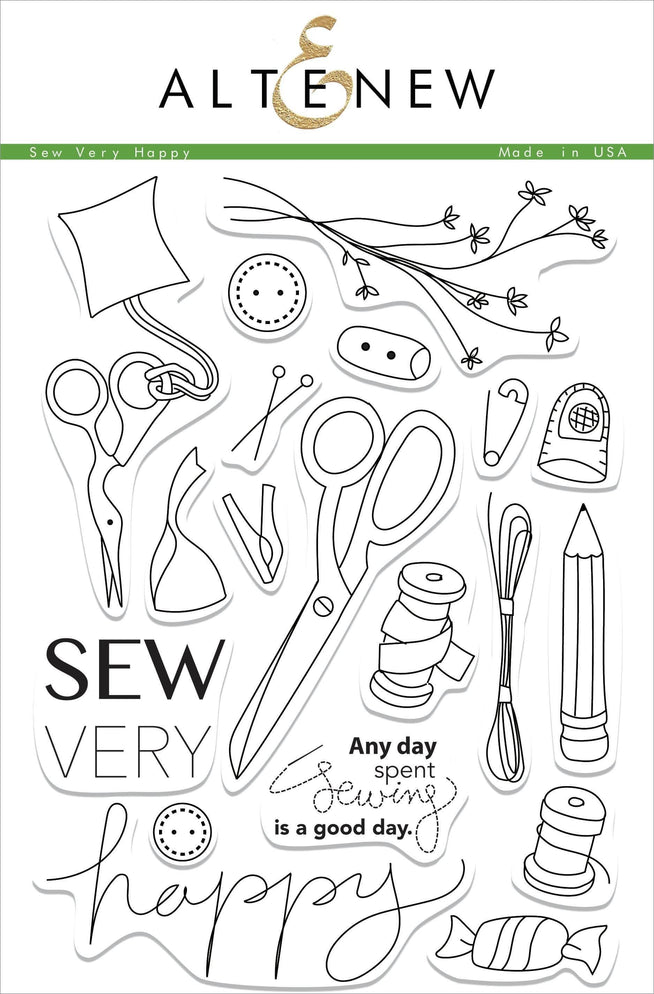 Altenew Clear Stamps Z - Sew Very Happy Stamp Set
