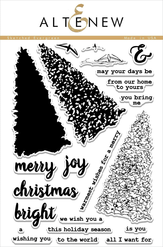 Photocentric Clear Stamps Z - Sketched Evergreen Stamp Set