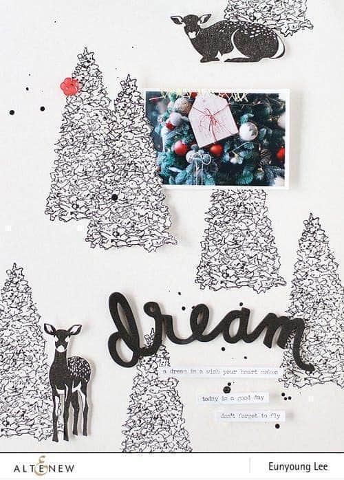 Photocentric Clear Stamps Z - Sketched Evergreen Stamp Set
