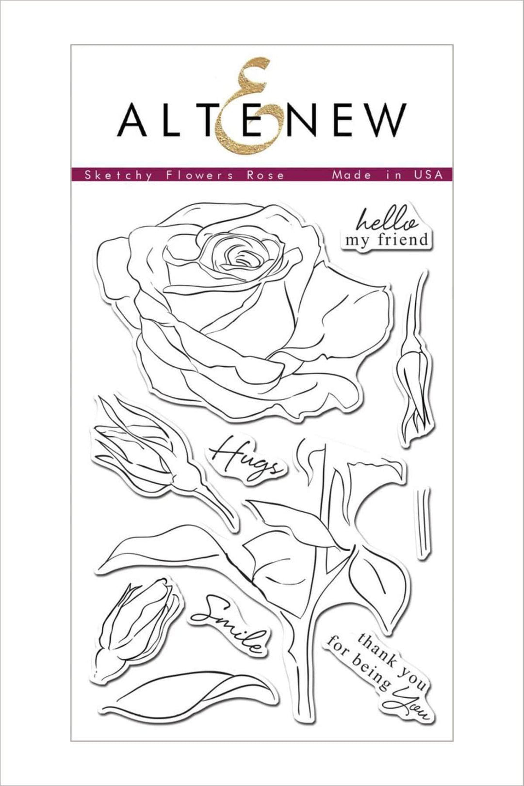 Altenew Clear Stamps Z - Sketchy Flowers Rose Stamp Set
