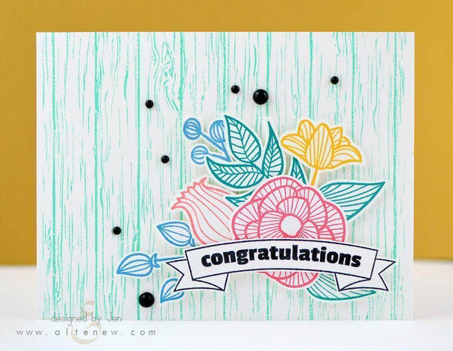 Photocentric Clear Stamps Striped Florals Stamp Set