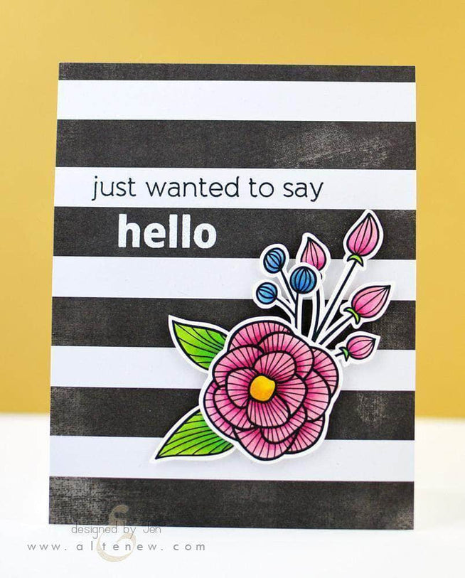 Photocentric Clear Stamps Striped Florals Stamp Set