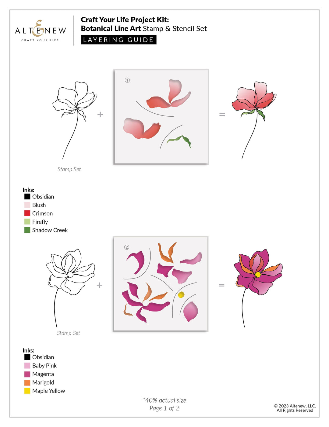 Altenew Craft Your Life Project Kit Craft Your Life Project Kit: Botanical Line Art