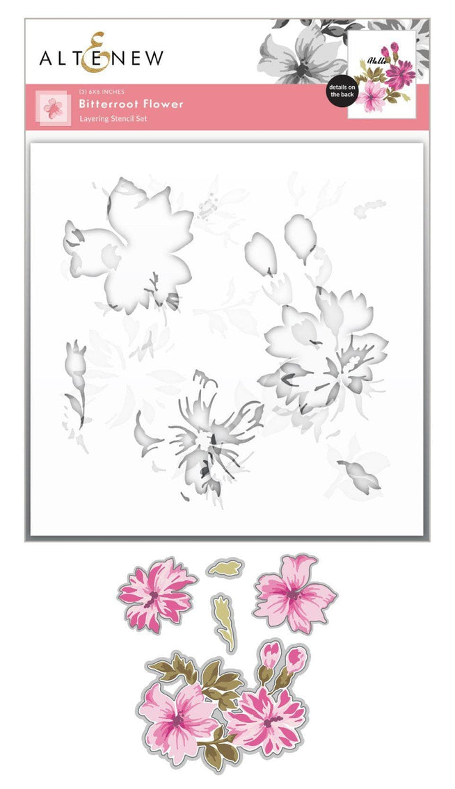 Altenew Die & Stencil Bundle Bitterroot Flower Layering Stencil & Die Bundle