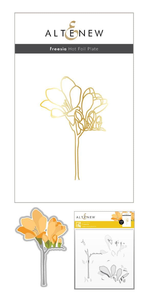 Altenew Die & Stencil & Hot Foil Plate Bundle Freesia Hot Foil Plate & Die & Stencil Bundle