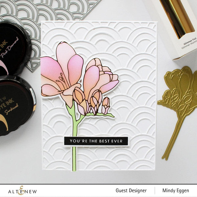 Altenew Die & Stencil & Hot Foil Plate Bundle Freesia Hot Foil Plate & Die & Stencil Bundle