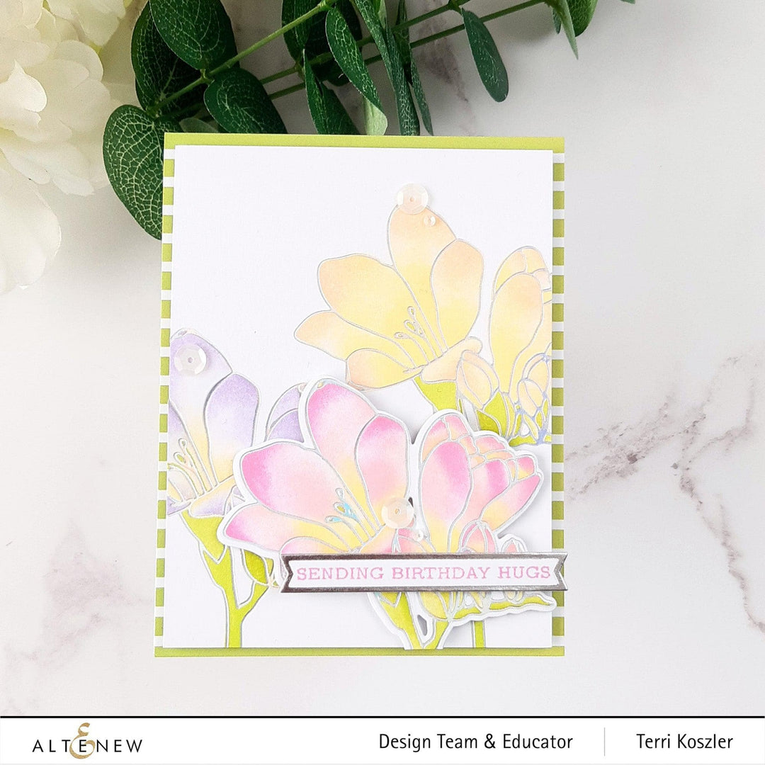 Altenew Die & Stencil & Hot Foil Plate Bundle Freesia Hot Foil Plate & Die & Stencil Bundle