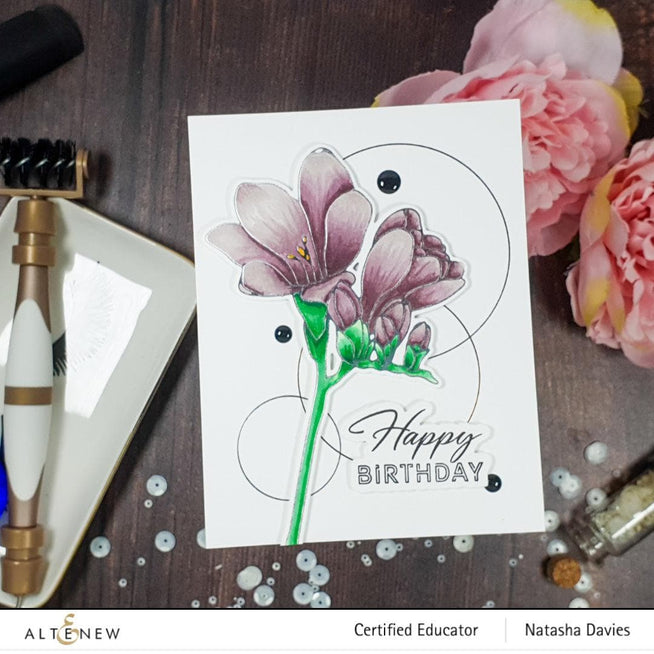Altenew Die & Stencil & Hot Foil Plate Bundle Freesia Hot Foil Plate & Die & Stencil Bundle