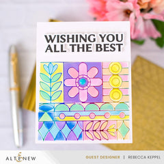 Altenew Die & Stencil & Hot Foil Plate & Enamel Elements Bundle Flower Shine