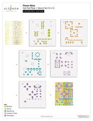 Altenew Die & Stencil & Hot Foil Plate & Enamel Elements Bundle Flower Shine
