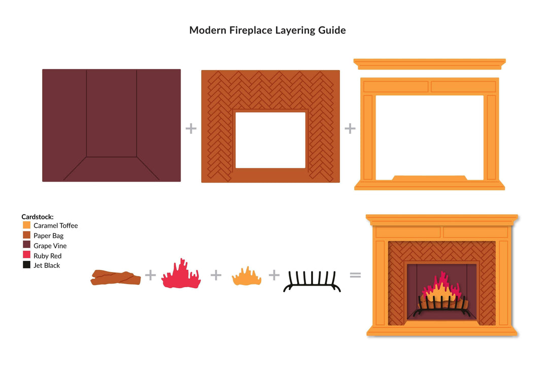 Part A-Glitz Art Craft Co.,LTD Dies Modern Fireplace Layering Die Set