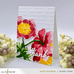 Stencil Art: White Cap Peonies Add-On Die
