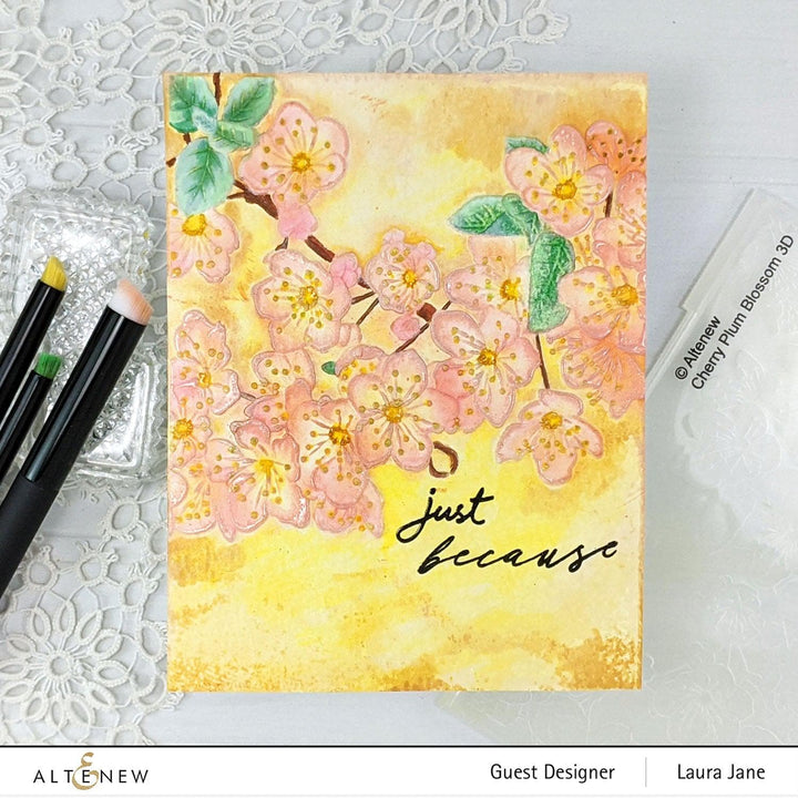 Part A-Glitz Art Craft Co.,LTD Embossing Folder Cherry Plum Blossom 3D Embossing Folder