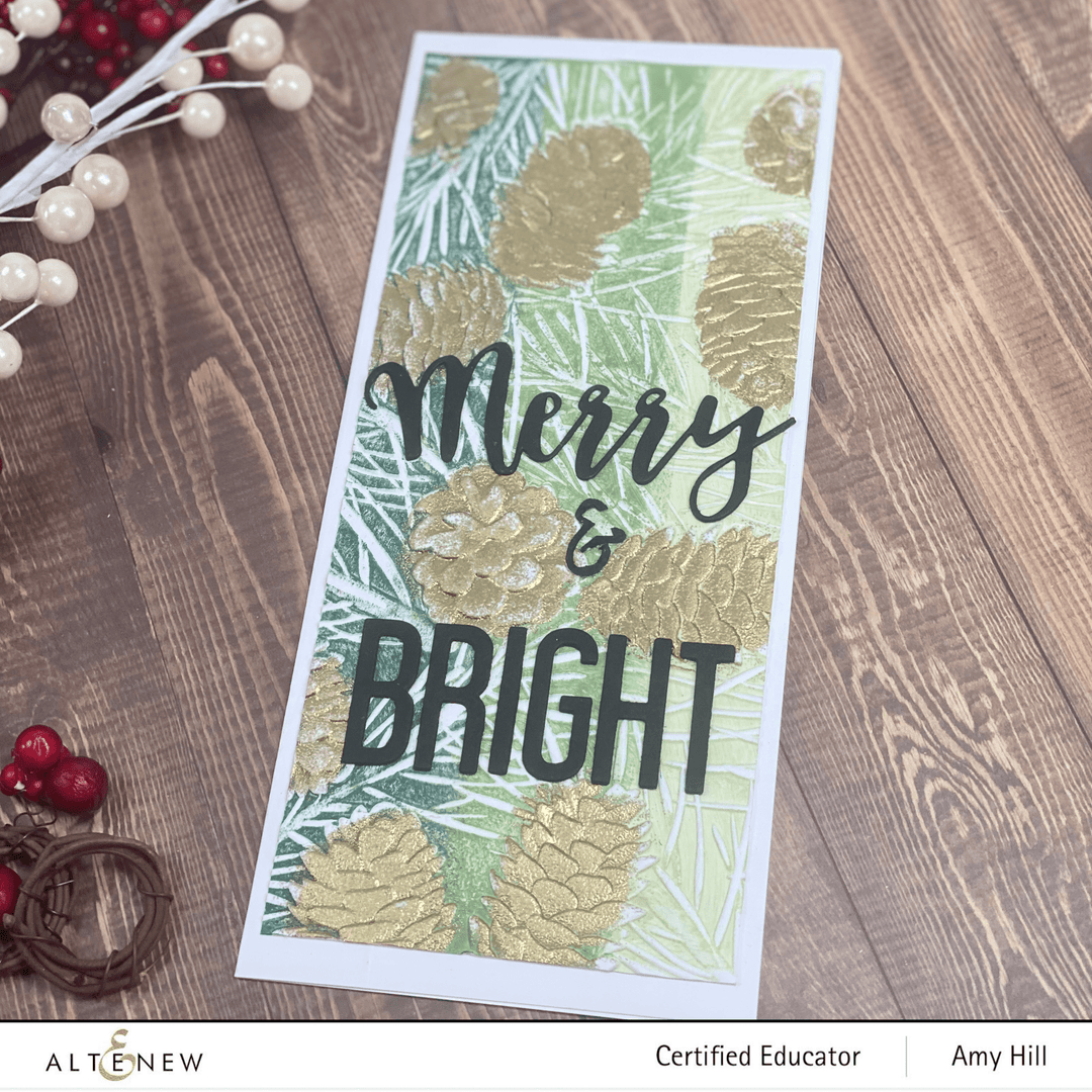 Part A-Glitz Art Craft Co.,LTD Embossing Folder Classic Pinecones Slim 3D Embossing Folder