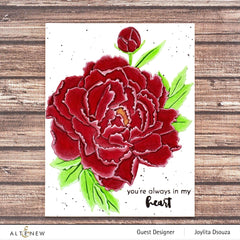 Part A-Glitz Art Craft Co.,LTD Embossing Folder Frilly Peonies 3D Embossing Folder