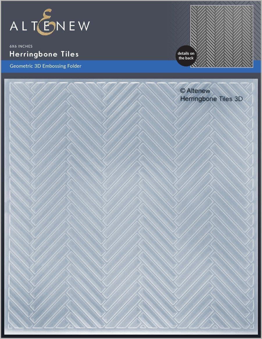 Part A-Glitz Art Craft Co.,LTD Embossing Folder Herringbone Tiles 3D Embossing Folder