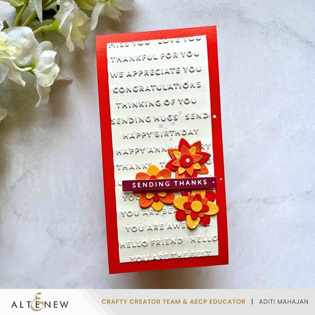 Mini Sentiments 3D Embossing folder
