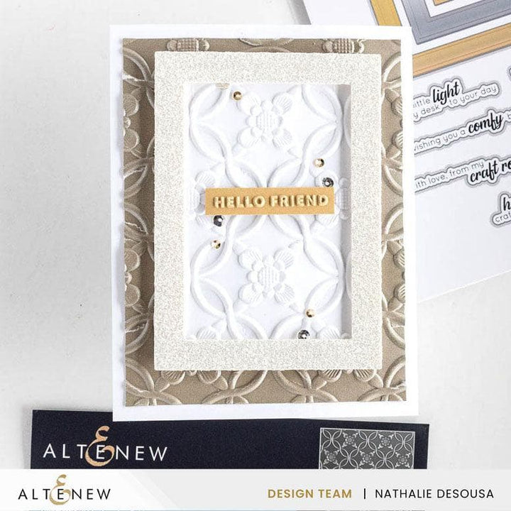 Mini Sentiments 3D Embossing folder