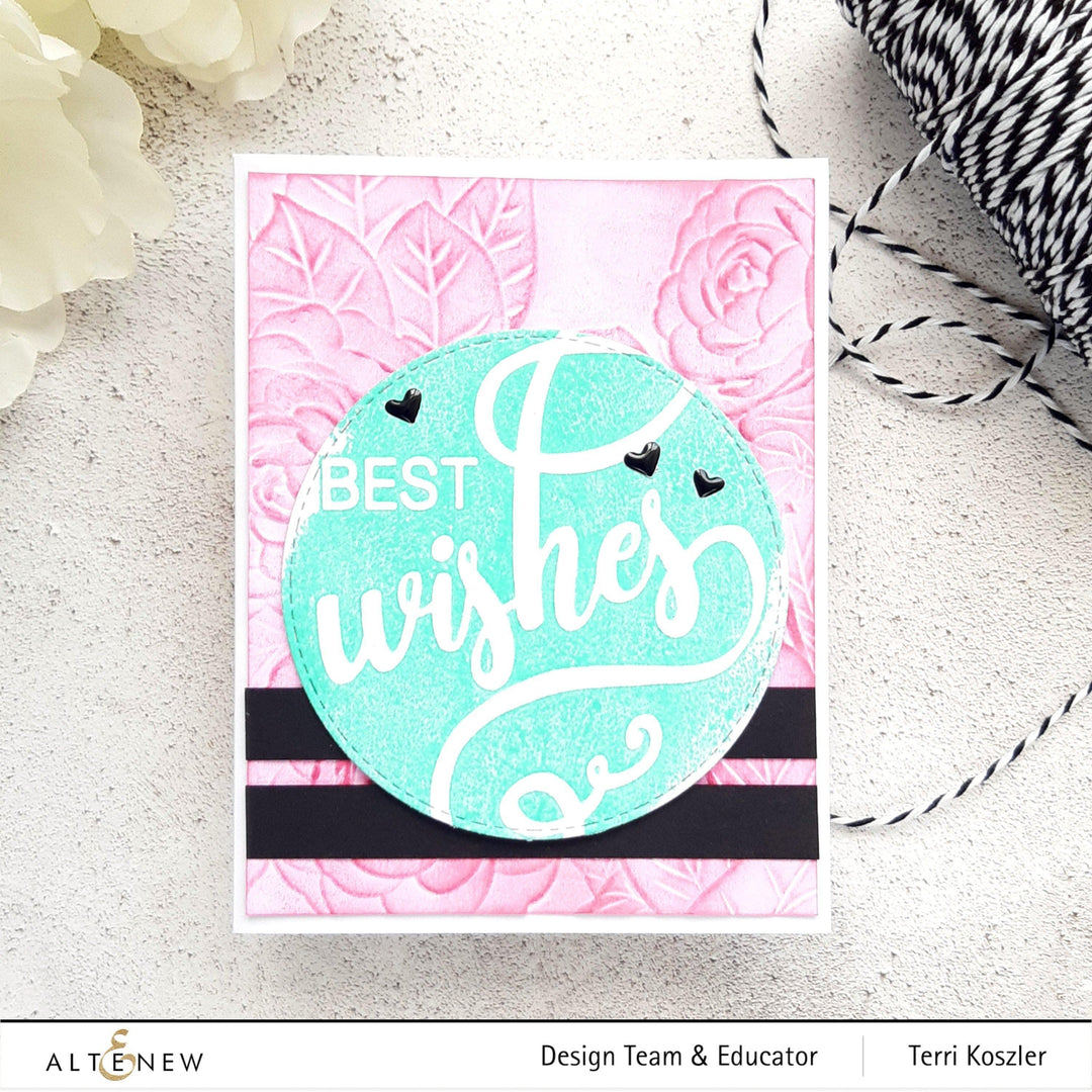 Part A-Glitz Art Craft Co.,LTD Embossing Folder Pink Perfection Camellia 3D Embossing Folder