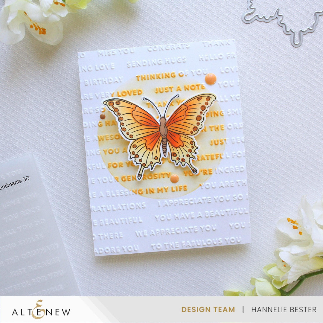 Raised Sentiments 3D Embossing Folder