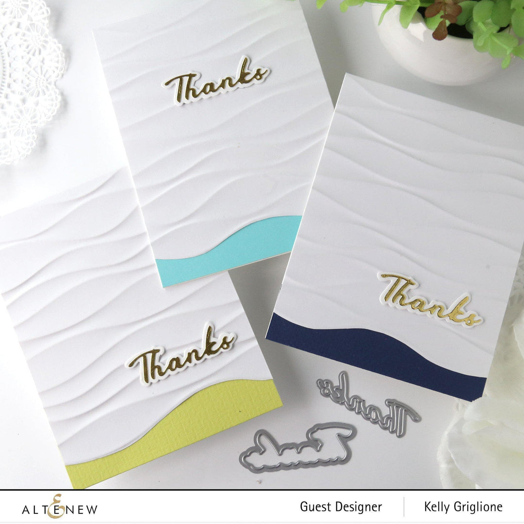 Part A-Glitz Art Craft Co.,LTD Embossing Folder Ribbon Waves 3D Embossing Folder