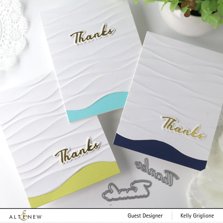 Part A-Glitz Art Craft Co.,LTD Embossing Folder Ribbon Waves 3D Embossing Folder