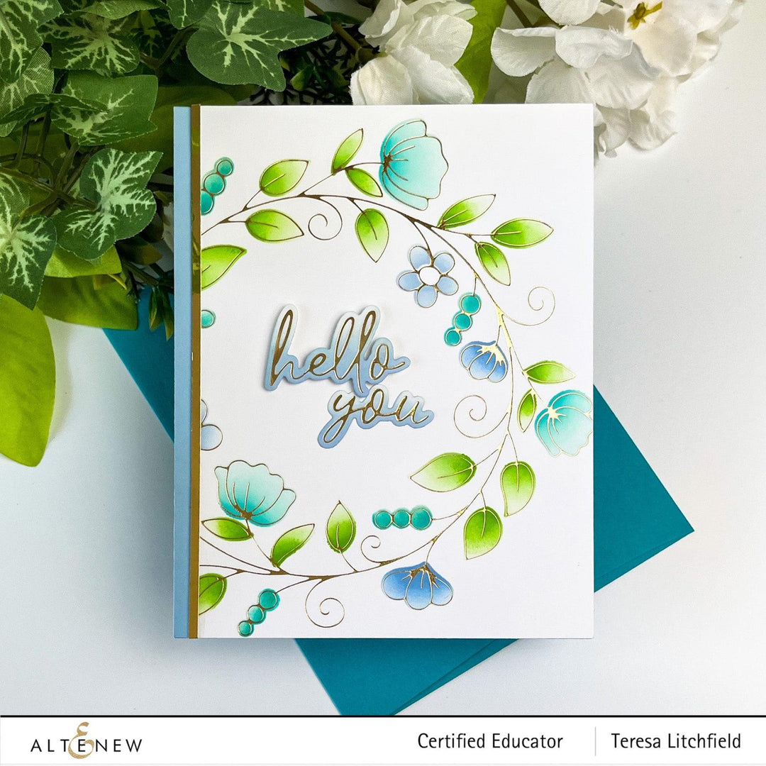 Altenew Hot Foil Plate & Stencil Bundle Flower Wreath Hot Foil Plate & Stencil Bundle