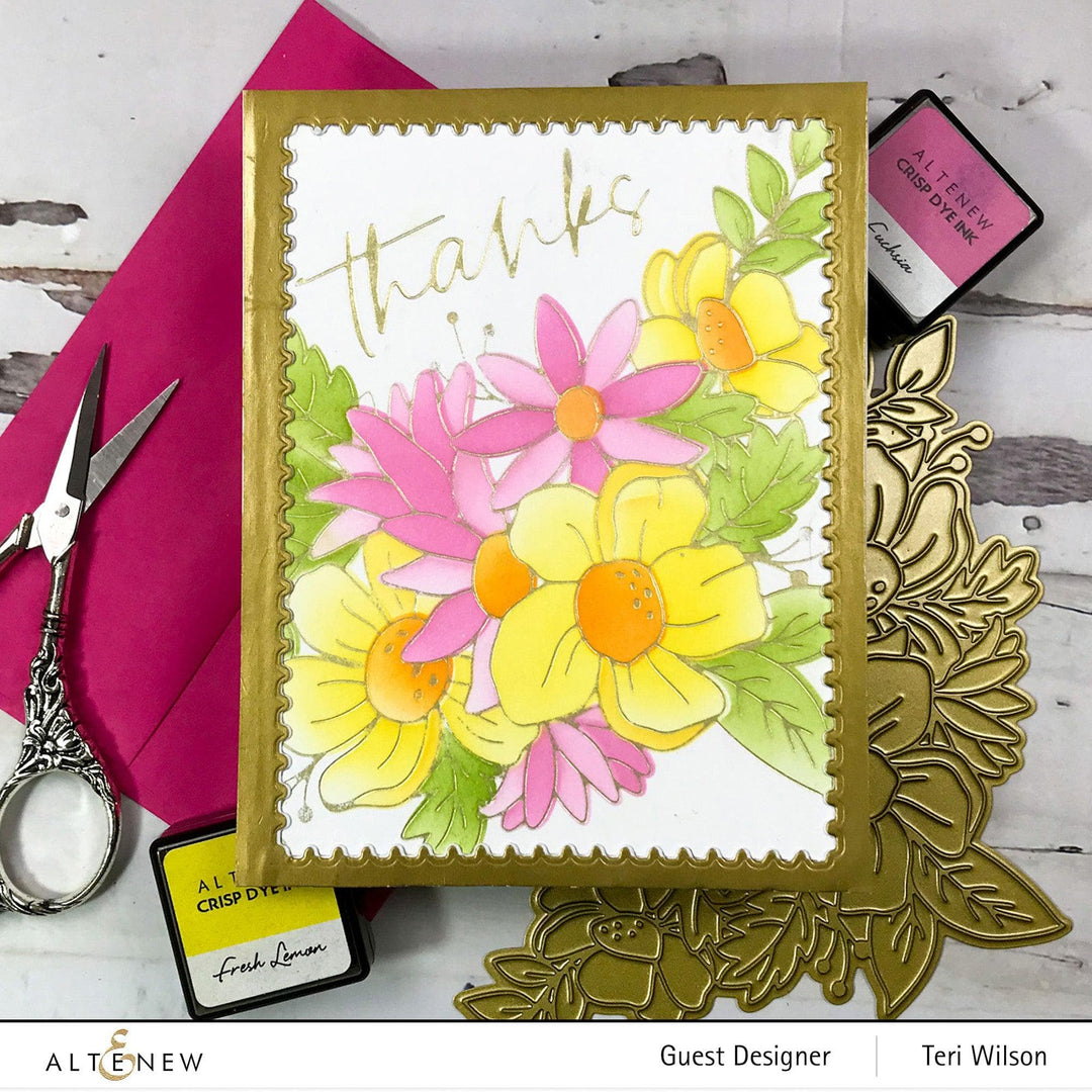 Altenew Stamp & Die & Hot Foil Plate Bundle Flowery Bouquet Hot Foil Plate & Stencil Bundle