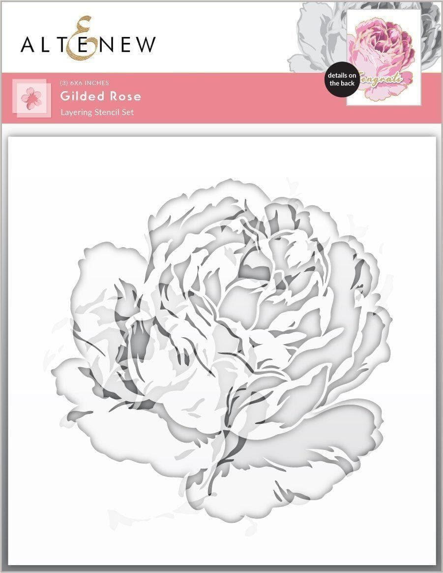 Altenew Hot Foil Plate & Stencil Bundle Gilded Rose Hot Foil Plate & Layering Stencil Bundle