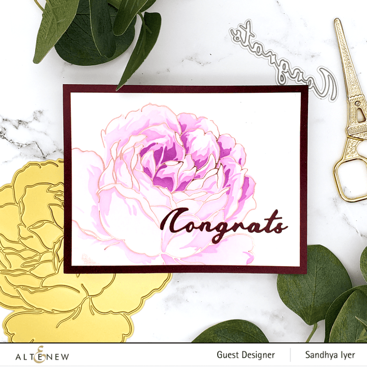 Altenew Hot Foil Plate & Stencil Bundle Gilded Rose Hot Foil Plate & Layering Stencil Bundle
