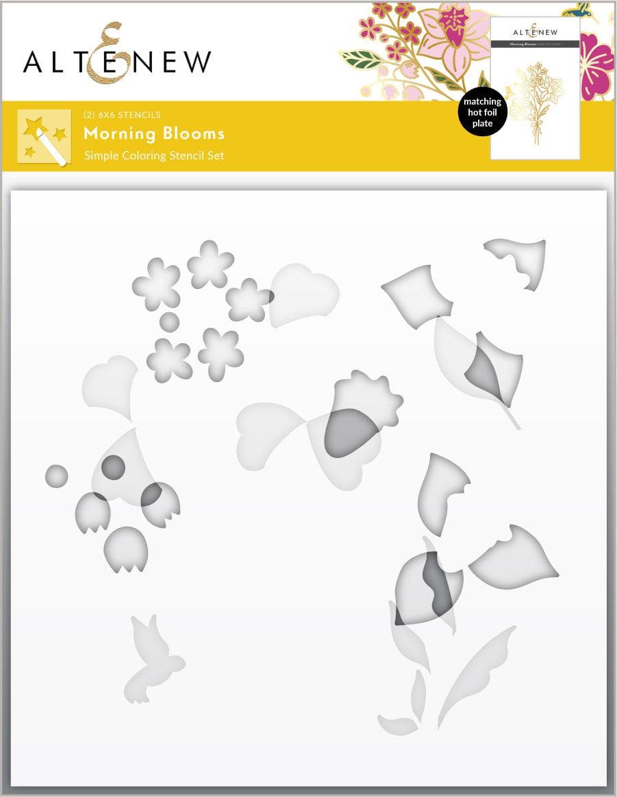 Altenew Hot Foil Plate & Stencil Bundle Morning Blooms Hot Foil Plate & Stencil Bundle