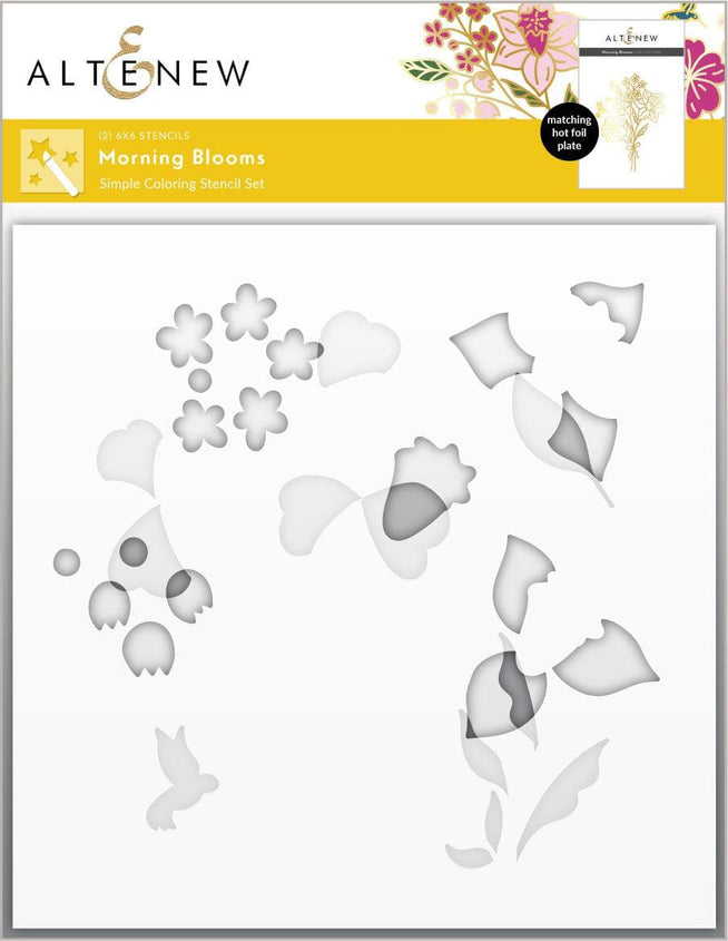 Altenew Hot Foil Plate & Stencil Bundle Morning Blooms Hot Foil Plate & Stencil Bundle