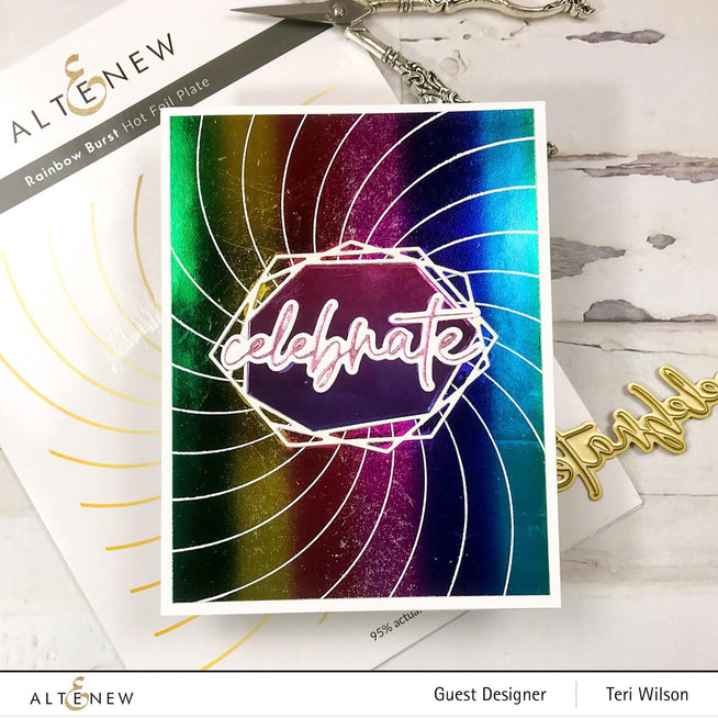 Altenew Stamp & Die & Hot Foil Plate Bundle Rainbow Burst Hot Foil Plate & Stencil Bundle