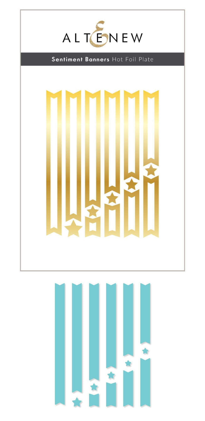 Altenew Hot Foil Plate & Stencil Bundle Sentiment Banners Hot Foil Plate & Cover Die Bundle
