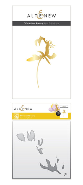 Altenew Hot Foil Plate & Stencil Bundle Whimsical Peony Hot Foil Plate & Stencil Bundle