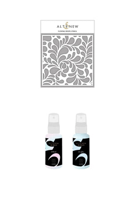 Altenew Ink Spray & Stencil Bundle Flowing Drops Stencil & Ink Spray Bundle