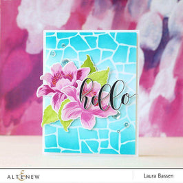 Altenew Ink Spray & Stencil Bundle Stone Wall Stencil w/ Sea Glass and Dusk Ink Sprays Bundle