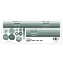 Ink Pads & Blending Brushes Label Set - Coastal Mist