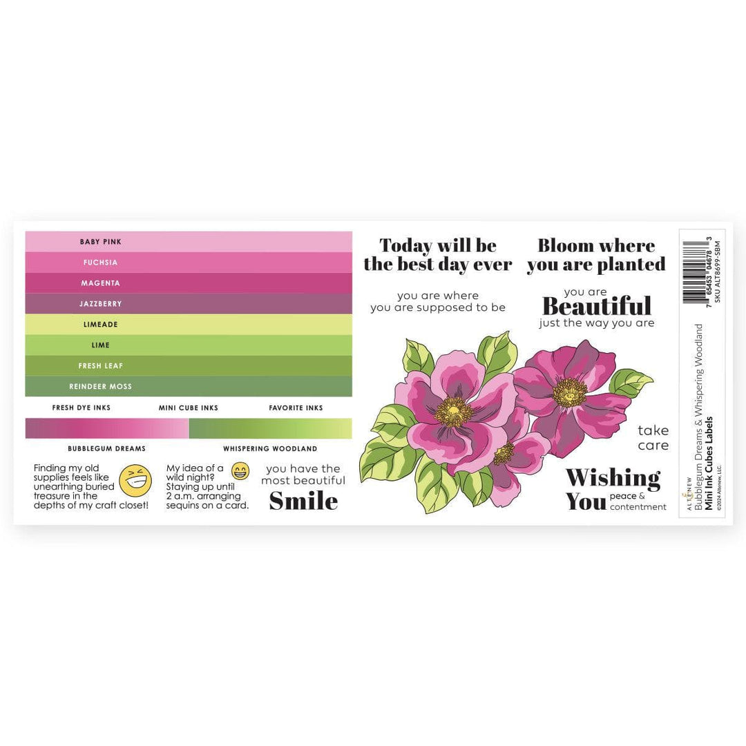 Mini Ink Cubes Label Set - Whispering Woodland, Bubblegum Dreams