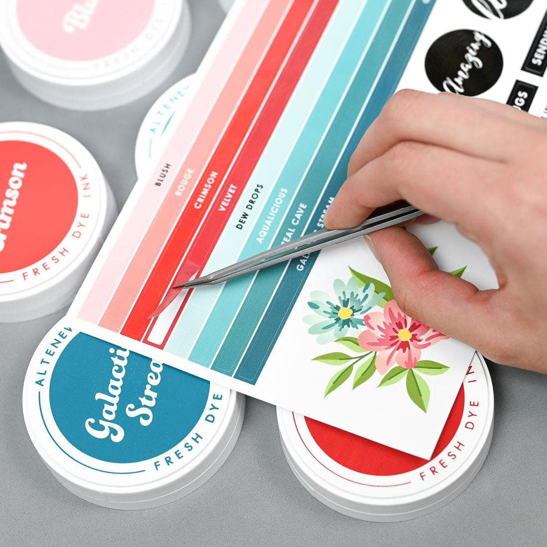Round Ink Pads Label Set - 20 Fresh Dye Ink Bundle
