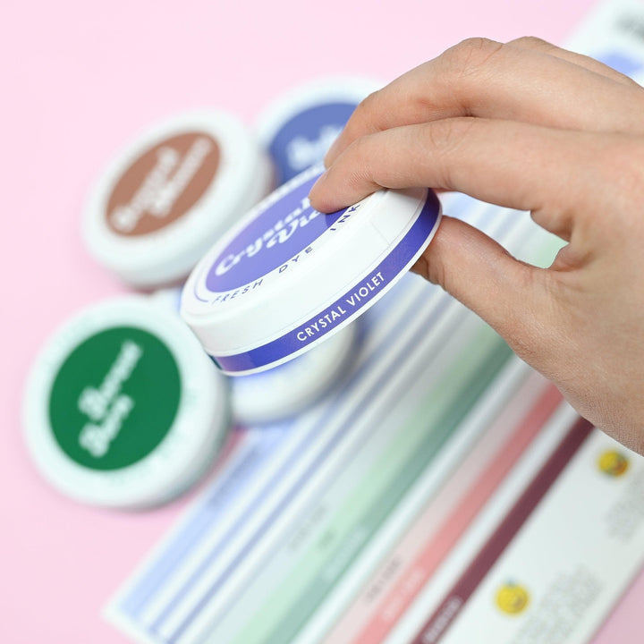 Misil Craft Decals Round Ink Pads Label Set - Blue Mountains, Frosted Foliage, Woodland Escape