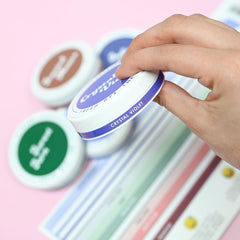 Misil Craft Decals Round Ink Pads Label Set - Blue Mountains, Frosted Foliage, Woodland Escape