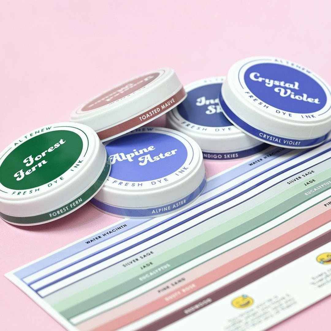 Round Ink Pads Label Set - ChromaBloom Delights Fresh Dye Ink Bundle